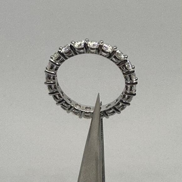 Moissanite Diamond Eternity Ring Wedding Anniversary Band 2 Ct Size 6.5 - Picture 7 of 12